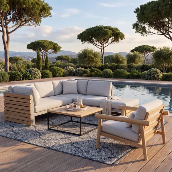 Joravelle Traditional Blue 5 ft. x 8 ft. Outdoor Area Rug