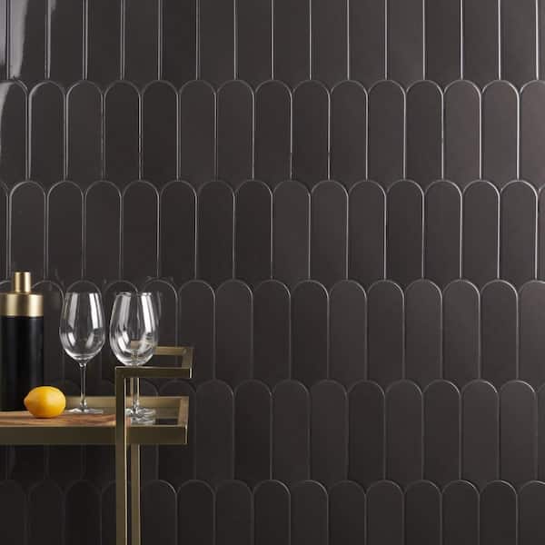 Aerial Charcoal 2.83 in. x 7.67 in. Polished Ceramic Wall Tile (5.15 sq. ft./Case)