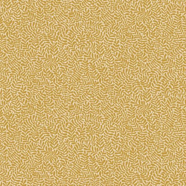A-Street Prints Anna Mustard Fern Trail Non Woven Paper Wallpaper Sample