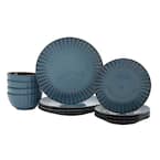 Juliette 12-Piece Azul Ceramic Dinnerware Set (Service for 4)