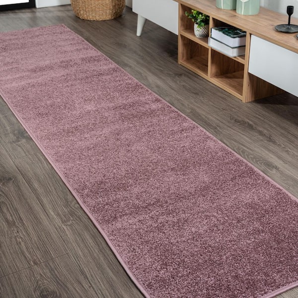 JONATHAN Y Haze Solid Low-Pile Light Purple 2 ft. x 10 ft. Runner Rug