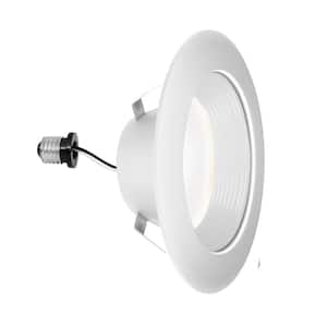 4-pack 4 in. 700 Lumens Selectable CCT Dimmable Integrated LED Retrofit Recessed Light Deep Baffle Trim Kit, White