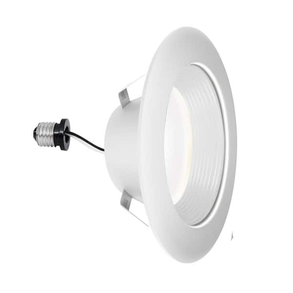 4-pack 4 in. 700 Lumens Selectable CCT Dimmable Integrated LED Retrofit Recessed Light Deep Baffle Trim Kit, White