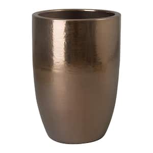 23 in. x 32 in. H Ceramic Tall Planters LG, Gold