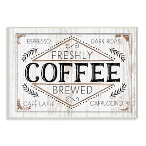 Rustic Fresh Brew Coffee Sign Autumn Charm By Jennifer Pugh Unframed Print Food Wall Art 10 in. x 15 in.