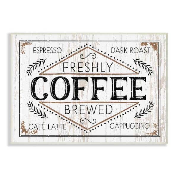 Stupell Industries Rustic Fresh Brew Coffee Sign Autumn Charm By Jennifer Pugh Unframed Print Food Wall Art 10 in. x 15 in.