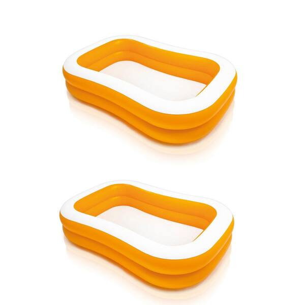 90 in. x 58 in. x 18 in. Outdoor Inflatable Family Swim Center, Orange (2-Pack)