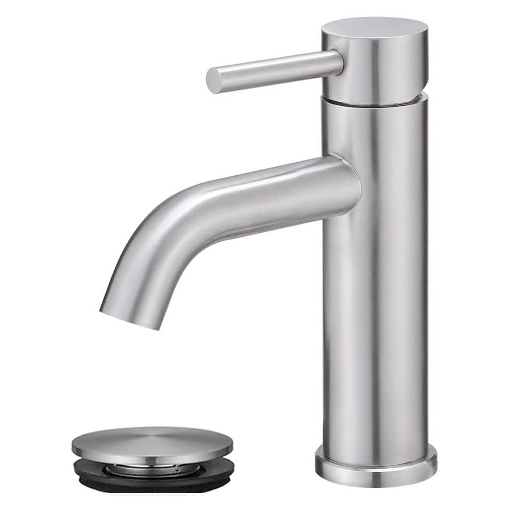Single Hole Single Handle Bathroom Faucet RV Faucet Deck Mount 1 Hole or 3 Holes With Pop Up Drain in Brushed Nickel price history on PriceWatchPro