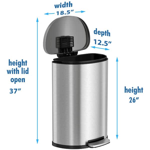 13 Gallon AirStep Step Pedal Trash Can – iTouchless Housewares and