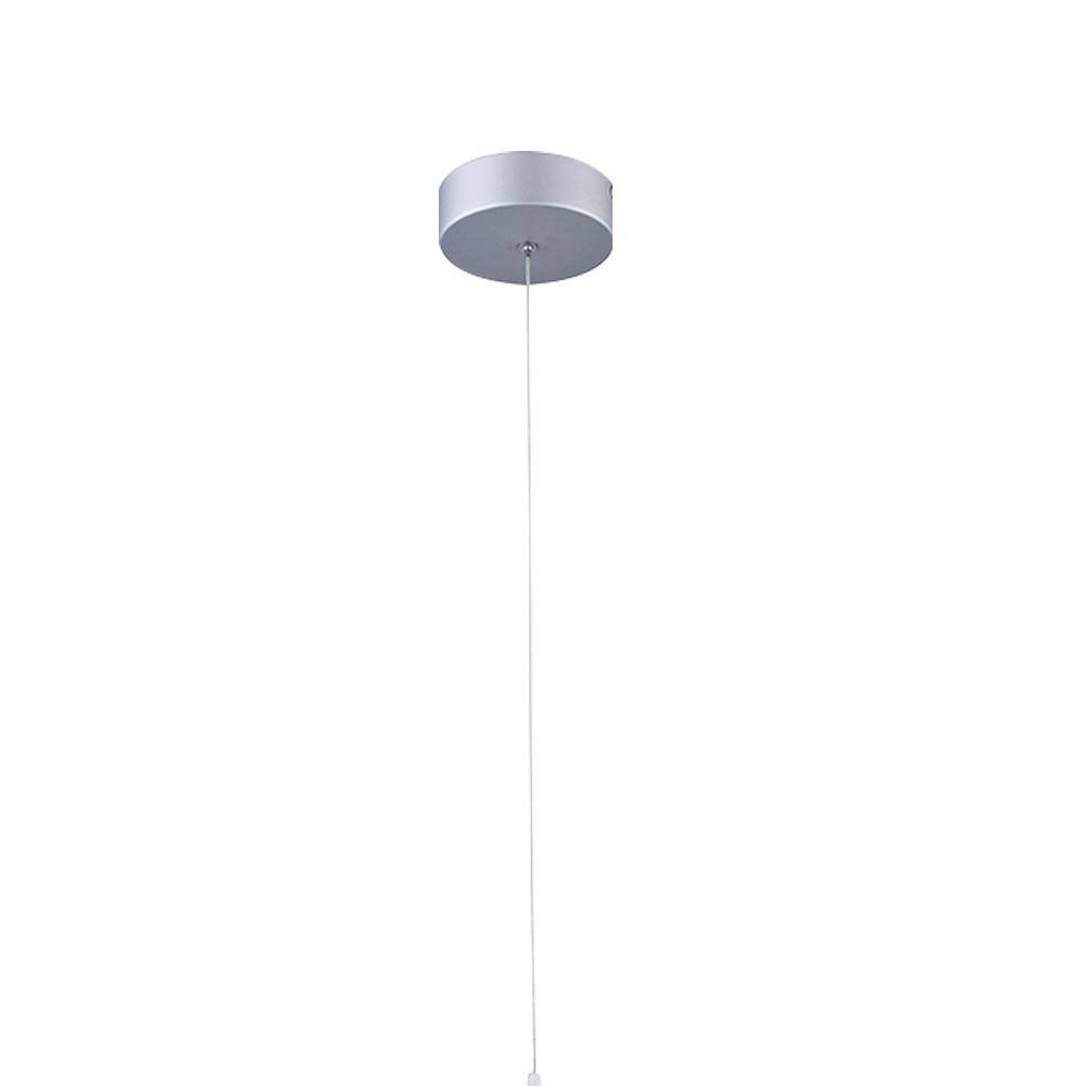 Sand Silver Crystal LED Pendant Light with Metal Frame