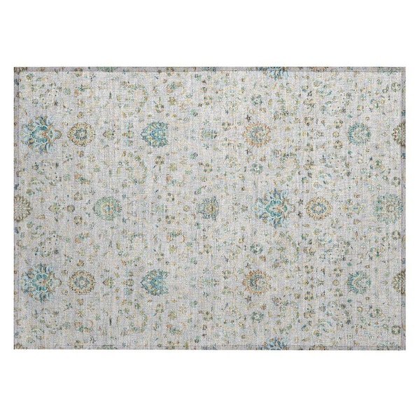 Chantille Machine Washable Indoor/Outdoor Abstract ACN2758 Silver 2 ft. x 3 ft. Accent Rug