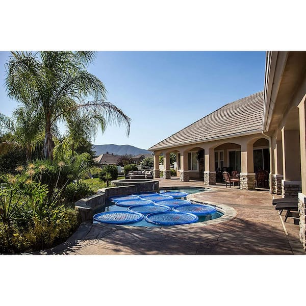 5 ft. x 5 ft. Round Above Ground Pool UV Resistant Pool Spa Heater Circular Solar Cover, Blue (6-Pack)