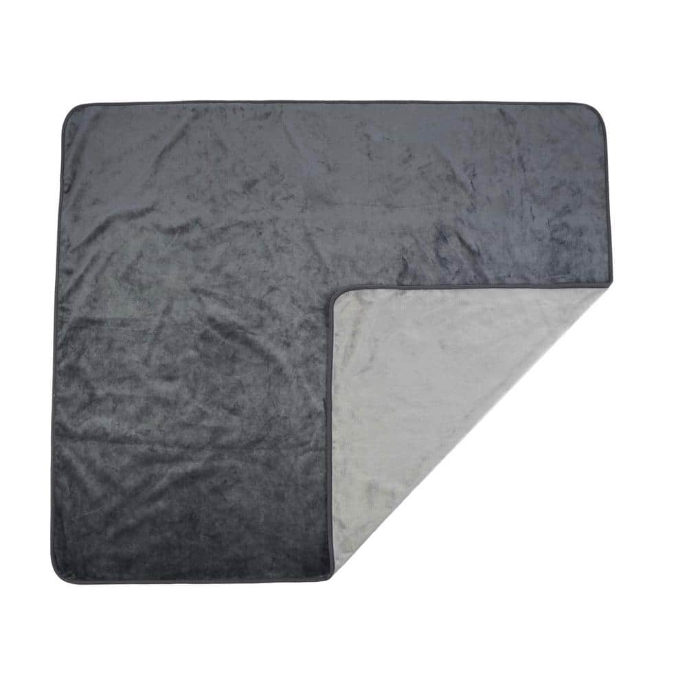 King-Size Gray Cotton Waterproof Blanket for Kids and Pets