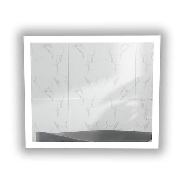 Smart Sabrina 36 in. W x 30 in. H Rectangular Frameless Voice Control LED Wall Mount Bathroom Vanity Mirror in Clear