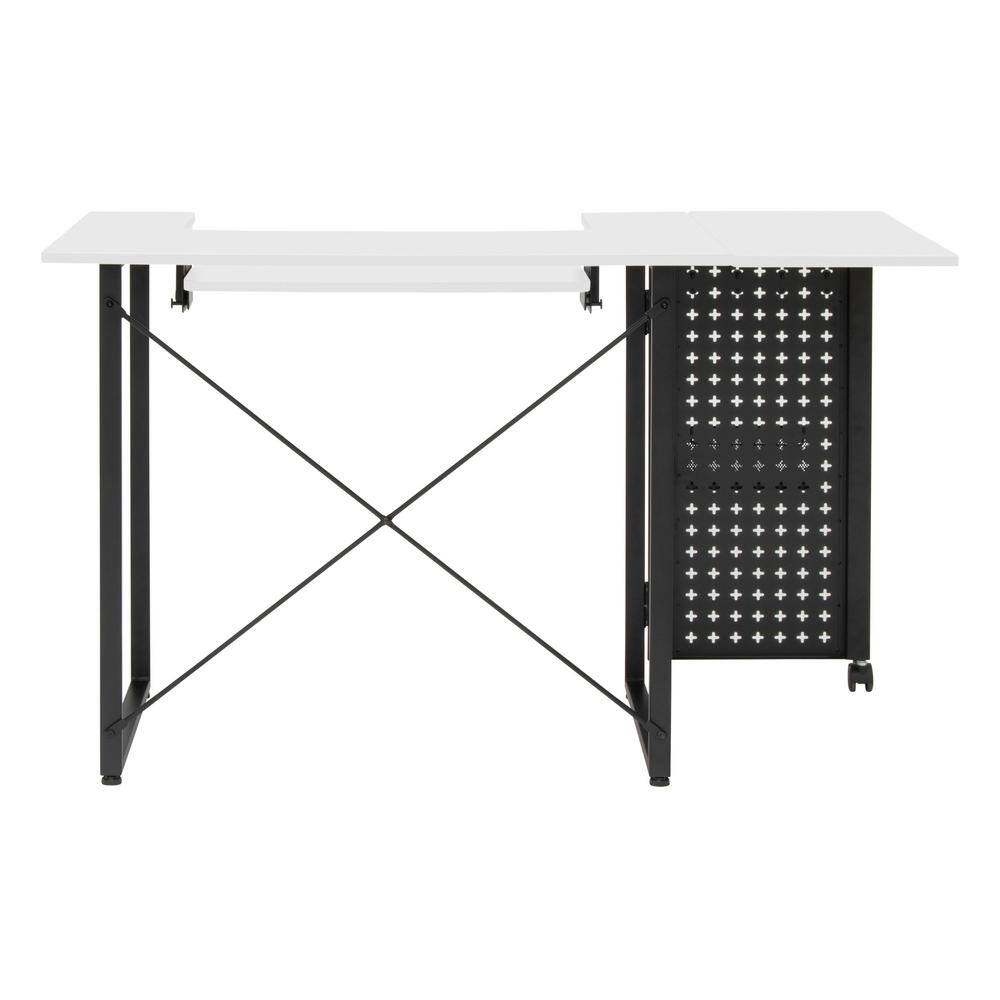 Graphite Black Pivot Sewing Table with Swingout Storage Panel