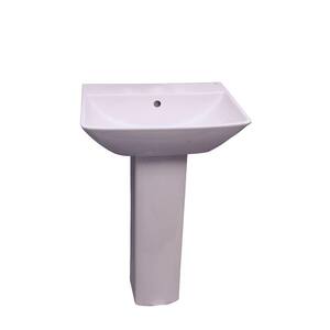 Summit 500 20 in. Pedestal Combo Bathroom Sink with 1 Faucet Hole in White