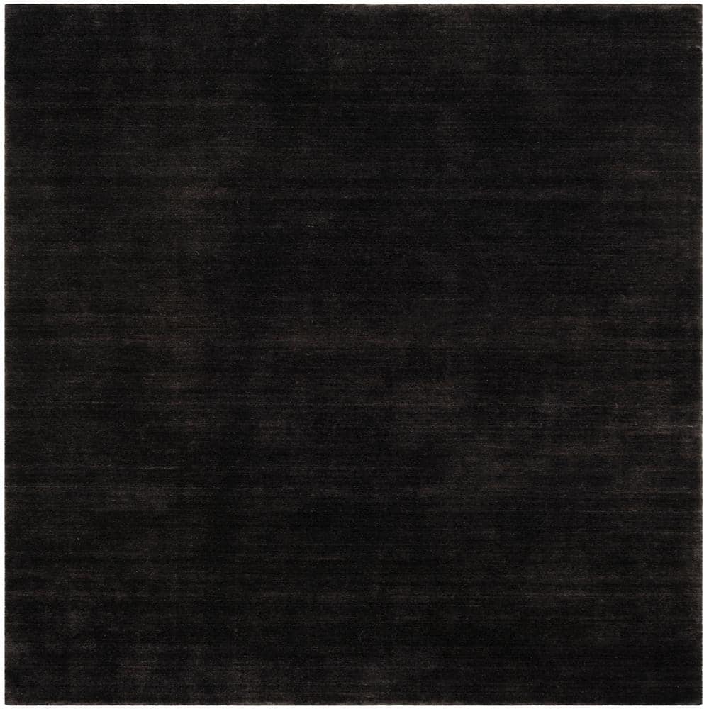Handmade Black Wool 6' x 6' Tufted Square Area Rug
