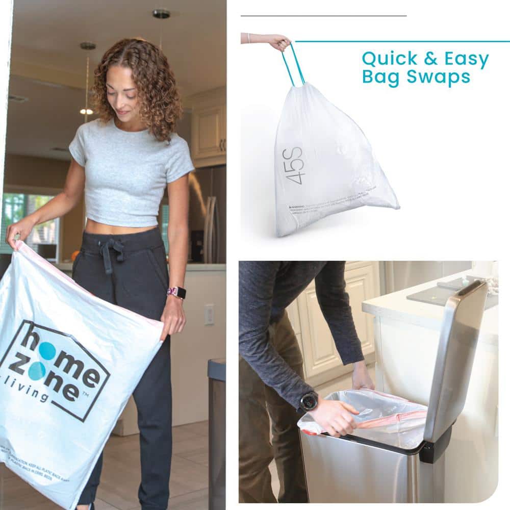 Matte Blue Stainless Steel 12 Gallon Step Trash Can