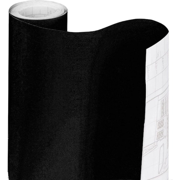 Adhesive Black 18 in. D x 240 in. L Solid Non-Slip, Drawer and Shelf Liners (1-Pack)