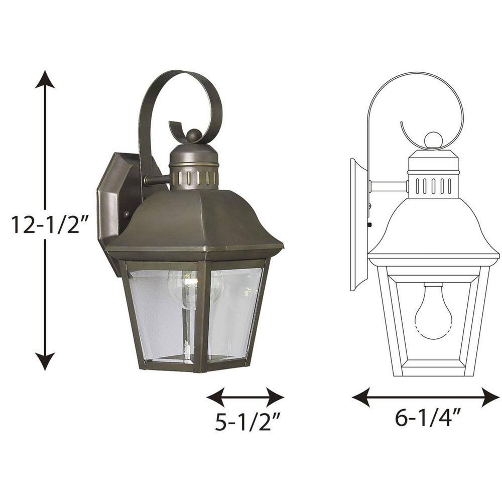 Antique Bronze Beveled Glass Outdoor Wall Lantern