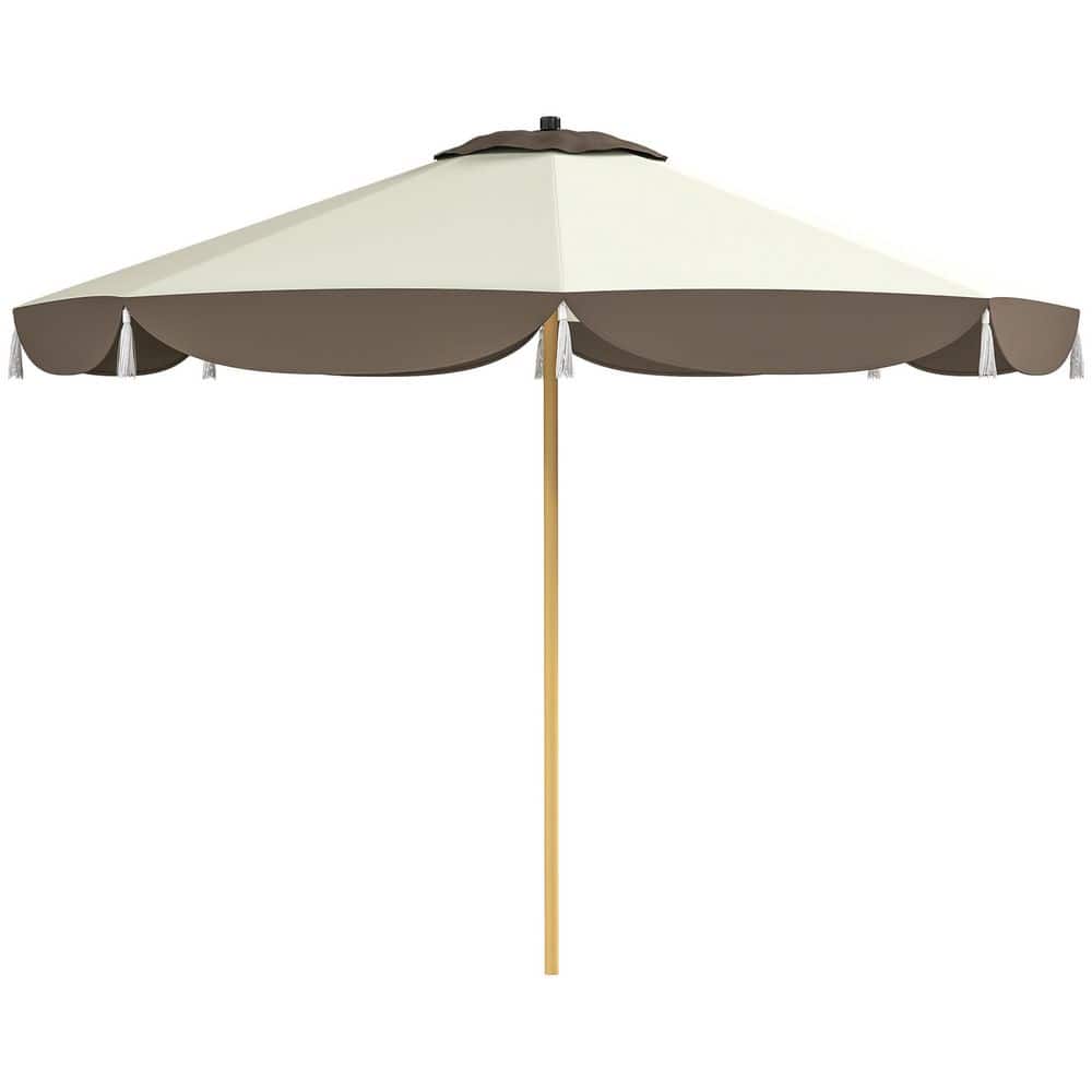 9 ft. Steel Outdoor Market Patio Umbrella with 8 Ribs, Vented Table Umbrell