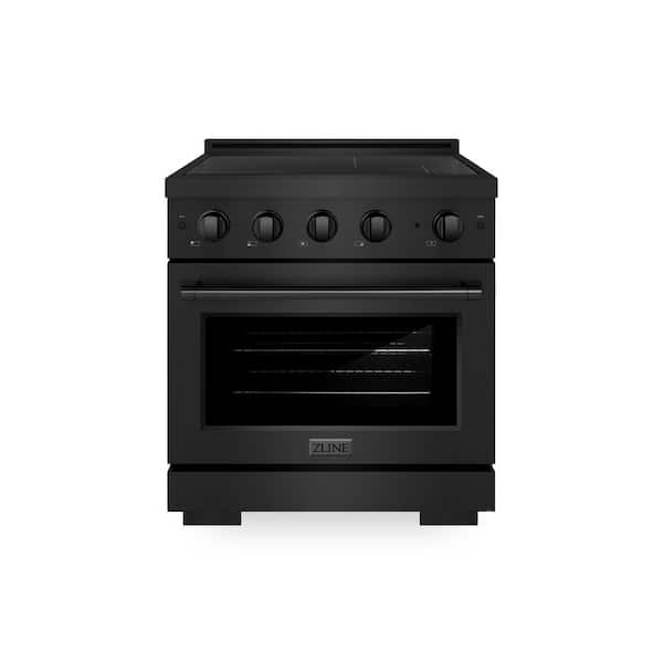 30 in. 4.2 cu. ft. Paramount Induction Range with 4 Element Cooktop in Black Stainless Steel