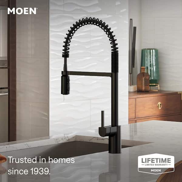 Align Single Handle Pre-Rinse Spring Pull Down Sprayer Kitchen Faucet with MotionSense Wave in Matte Black