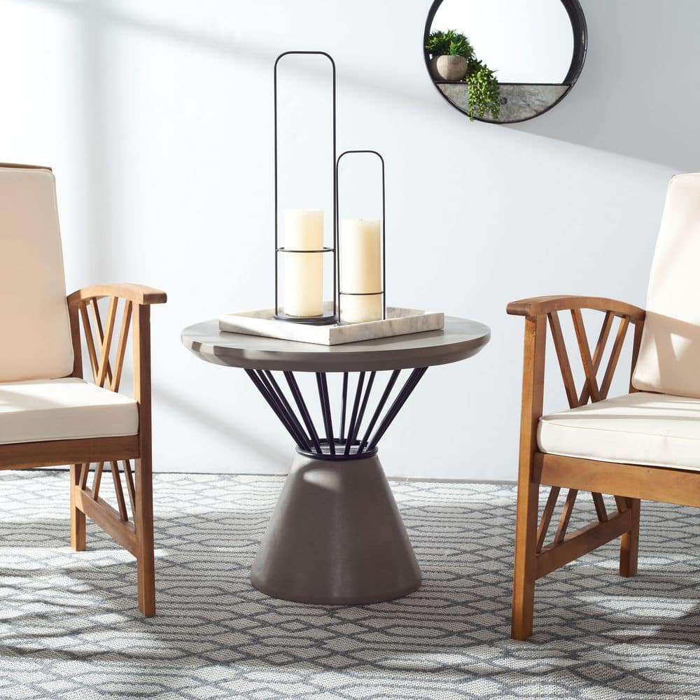 Darien Round Concrete/Metal Outdoor Side Table price history on PriceWatchPro