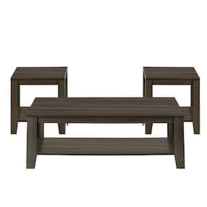Mariana 42 in. Oak Rectangle Wood Coffee Table with Shelves and Storage