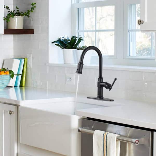 Single Handle Pull Down Sprayer Kitchen Faucet with 3-Spray Modes in Spot Free Stainless Steel Oil Rubbed Bronze