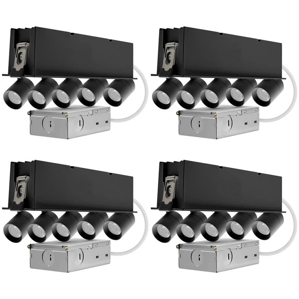 9 In. 5-Head Integrated LED Adjustable Recessed Light, 5CCT, CRI90, 15W, 1000LM 355° & 80° Tilt, Dimmable, Black 4 Pack price history on PriceWatchPro