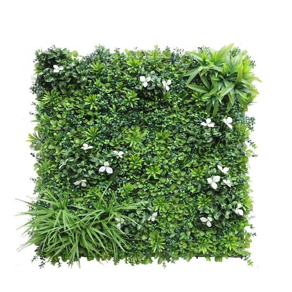 BANSA ROSE 40 in. H x 40 in. W Plastic Artificial Ivy Hedge Privacy Garden Fence for Home Backyard Garden, 2 Mixed Leaves