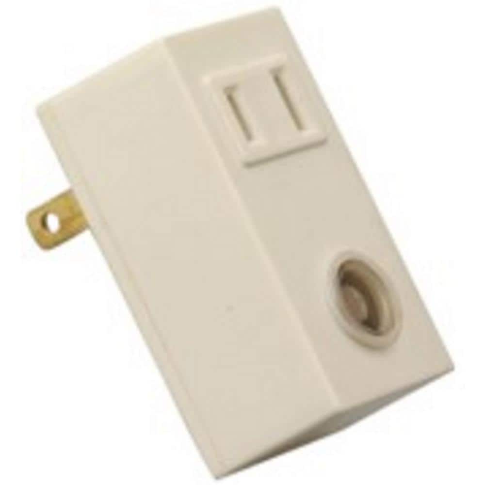 Off-White Indoor Plug-In Light Control with Photocell
