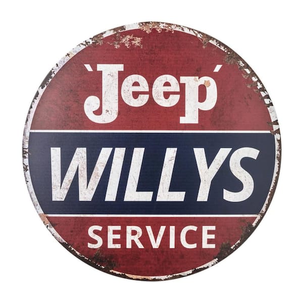Jeeps Willy's Metal Sign 30"x30" Multi -Vintage Wall Art Classic Home Decor