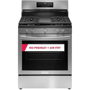 Gallery 30 in. 5 Burner Freestanding Gas Range in Stainless Steel with True Convection and Air Fry