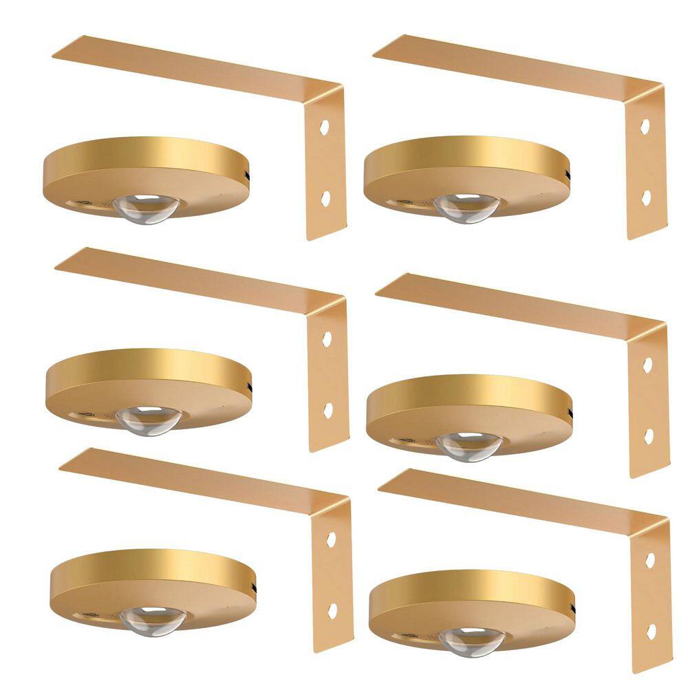 6 Pack LED Gold Picture Lights with Remote, Dimmable Wall Art Frame Lighting Fixture for Paintings, Posters, Port price history on PriceWatchPro