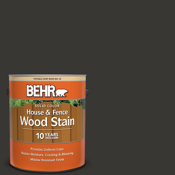 BEHR 1 Gal. Black Solid Color House and Fence Exterior Wood Stain