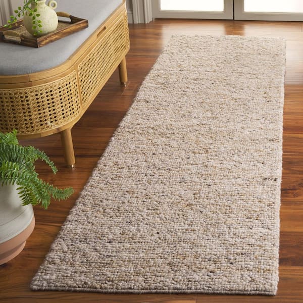 Natura 2 ft. x 8 ft. Beige Patchy Solid Runner Rug