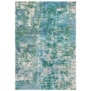 Madison Green/Turquoise 6 ft. x 9 ft. Geometric Medallion Area Rug