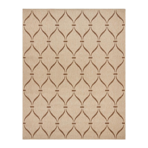 Gertmenian Ringley Araceli Chestnut Brown 9 ft. x 13 ft. Geometric Indoor/Outdoor Area Rug