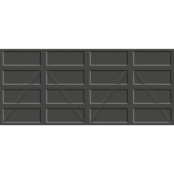 Bridgeport Steel Design A 16 ft. x 7 ft. Insulated 18.4 R-Value Iron Ore Garage Door without Windows