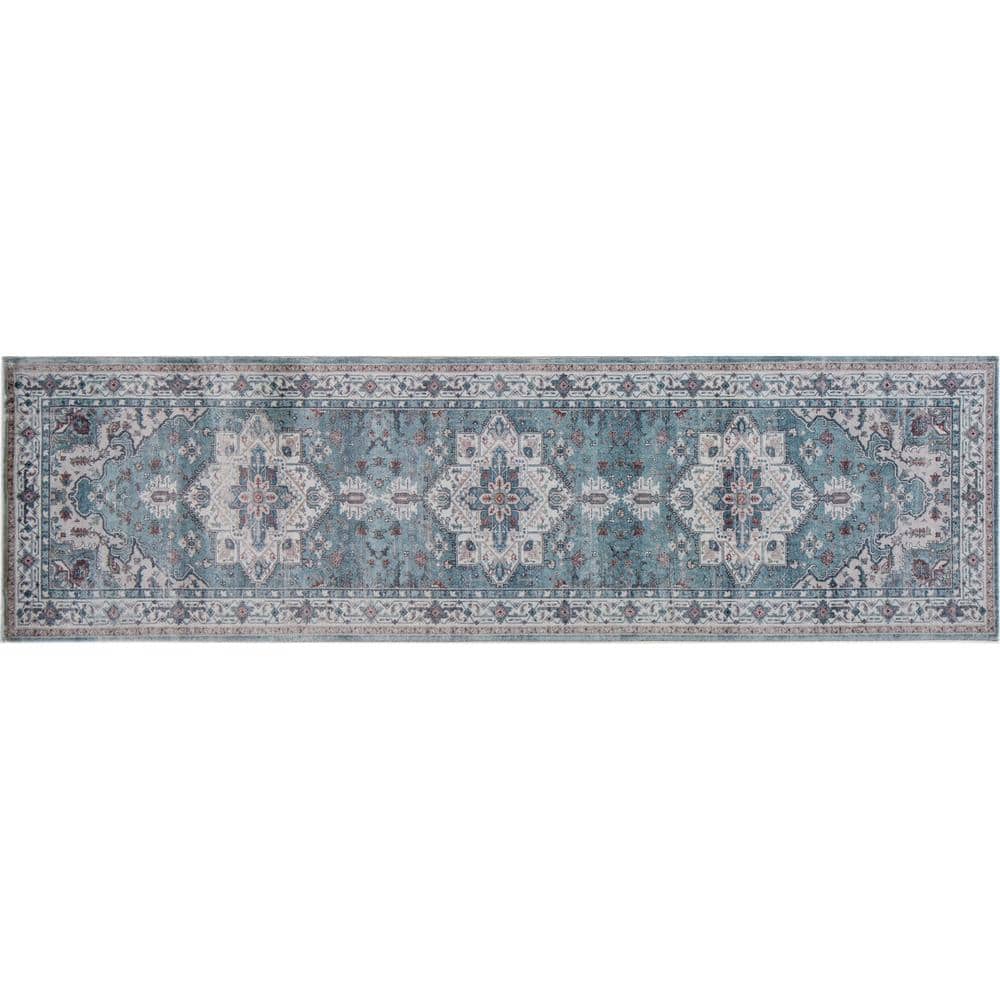 MILLERTON HOME Maeva Traditional Oriental Mint/Gray 2 ft. x 7 ft ...