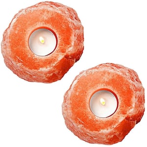 Ionic Crystal Natural Candle Holder Set of 2- 1 Hole (2-3lbs)