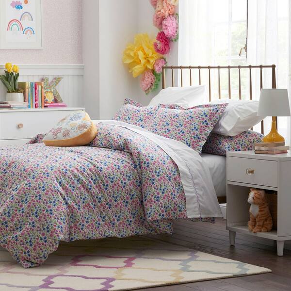 The Company Store Company Kids White Multi Joy Garden Organic