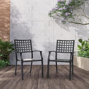 Black Iron Outdoor Dining Chairs (2-pack)