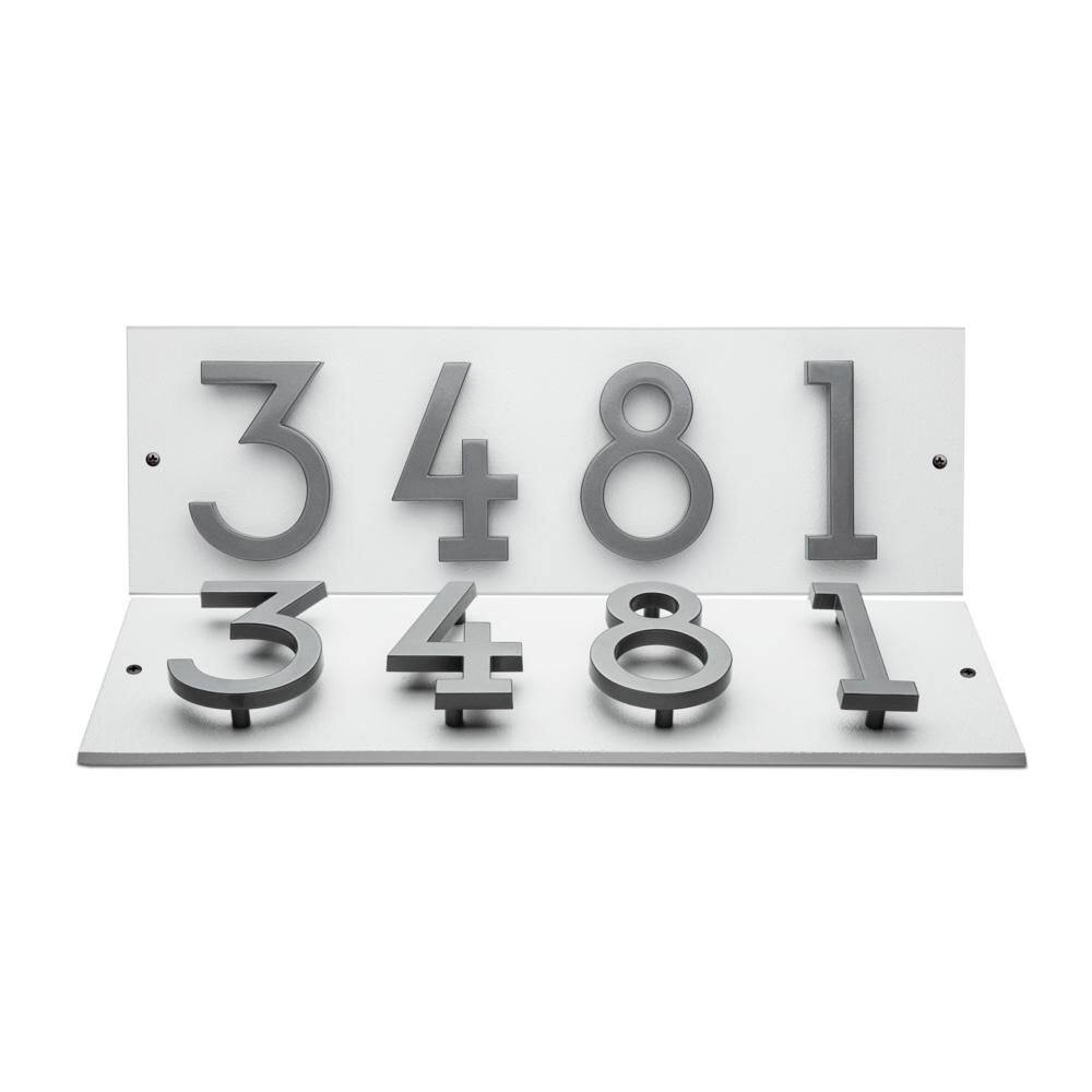 Floating Stand-Off 4-Number Horizontal Sign White with Silver Modern Font Numbers price history on PriceWatchPro