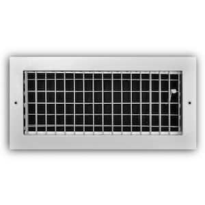 14 in. x 6 in. 1-Way Aluminum Adjustable Wall/Ceiling Register in White