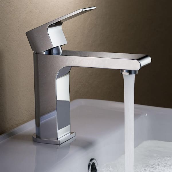 Allaro Single Hole 1-Handle Low-Arc Bathroom Faucet in Chrome