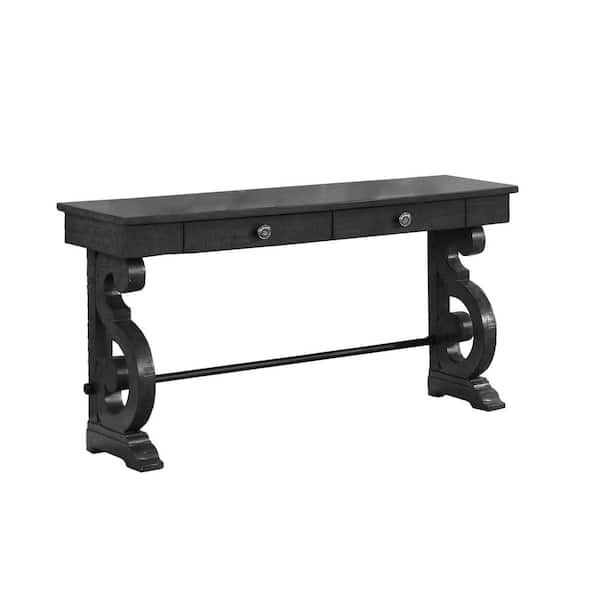 Best Quality Furniture Martha 54 in. Dark Gray Solid Wood Console Table.