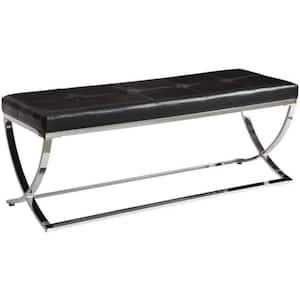 Stylishly Compelling Black Bench 48 in. L x 16 in. W x 18.5 in. H